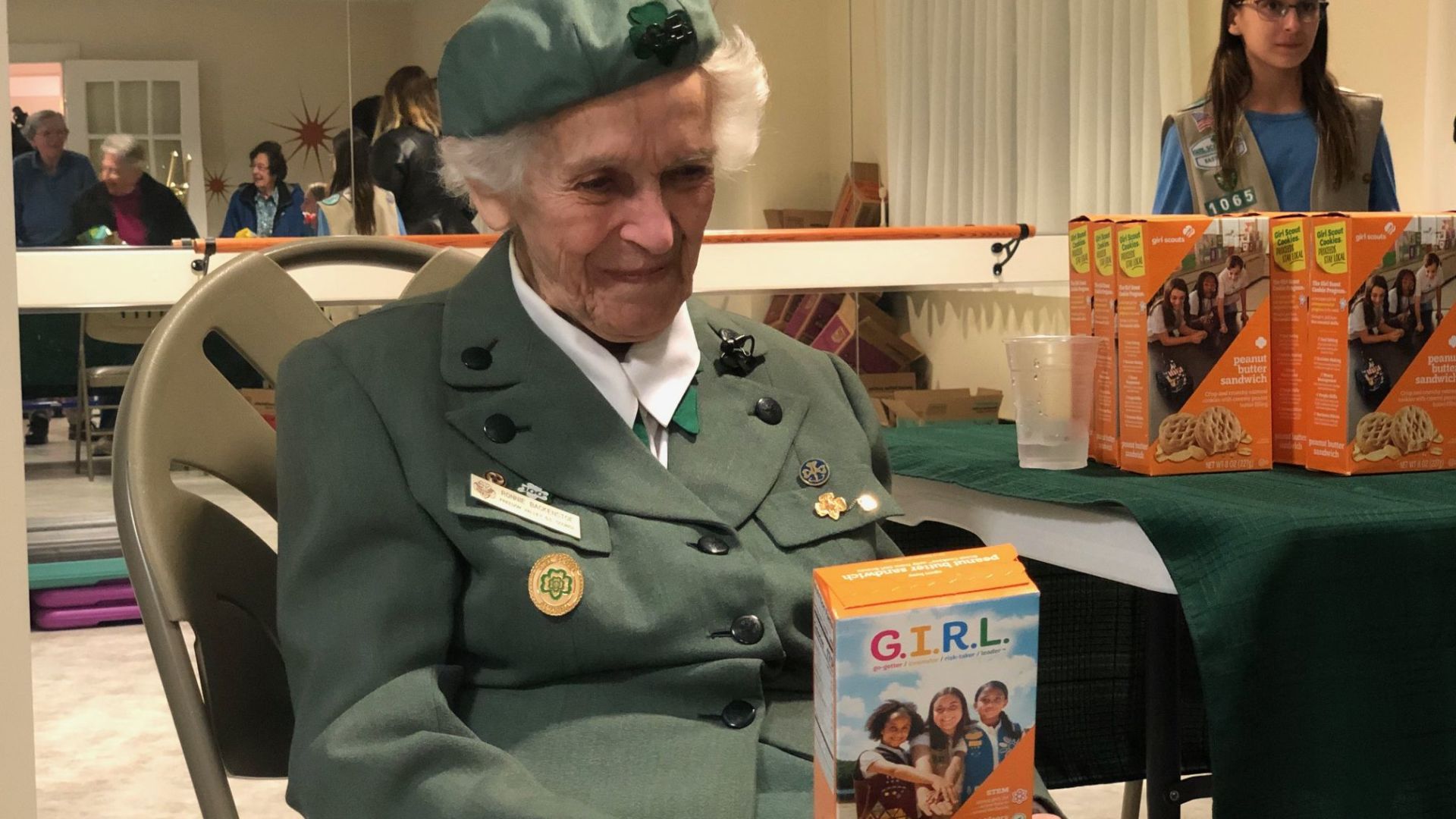 Ronnie Backenstoe selling Girl Scout cookies in Wernersville
